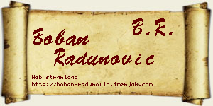Boban Radunović vizit kartica